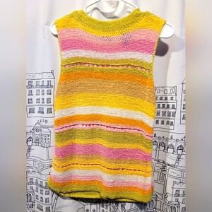 EUC Vintage jh Collectibles Sleeveless Striped Knit Sweater Size Medium